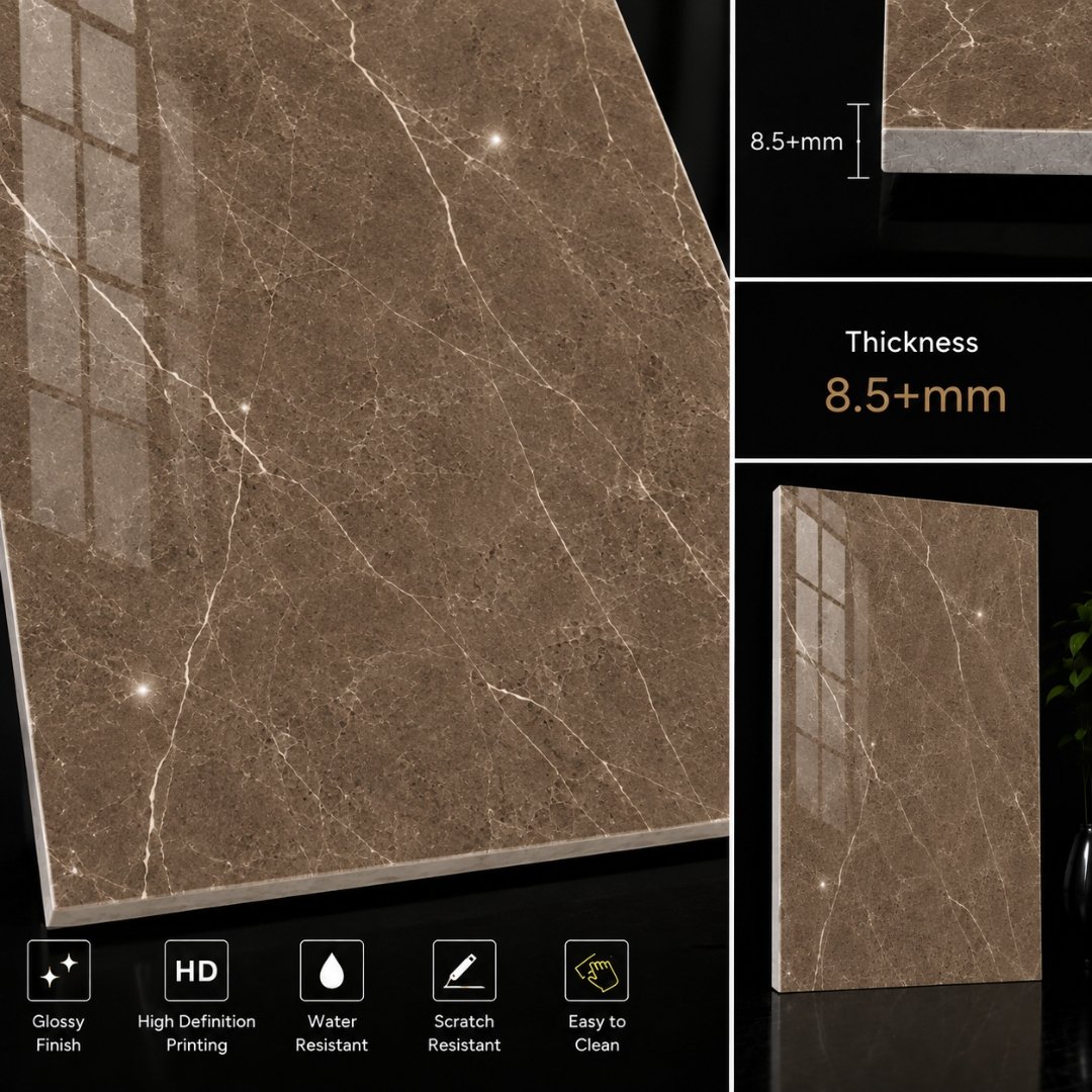 AL Saxone Choco Marble & Stone Kitchen Tiles - My Home Studio